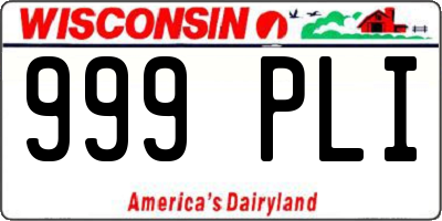 WI license plate 999PLI