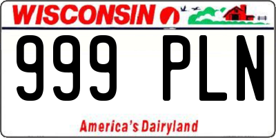 WI license plate 999PLN