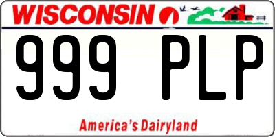 WI license plate 999PLP
