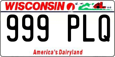 WI license plate 999PLQ