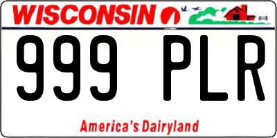 WI license plate 999PLR