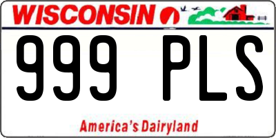 WI license plate 999PLS