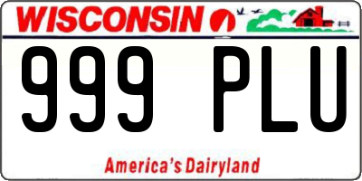 WI license plate 999PLU