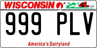 WI license plate 999PLV