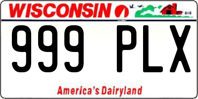 WI license plate 999PLX