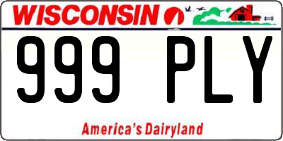 WI license plate 999PLY