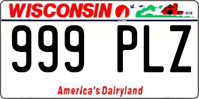 WI license plate 999PLZ