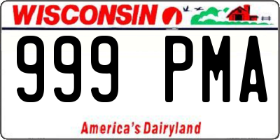 WI license plate 999PMA