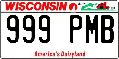 WI license plate 999PMB