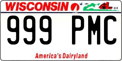 WI license plate 999PMC