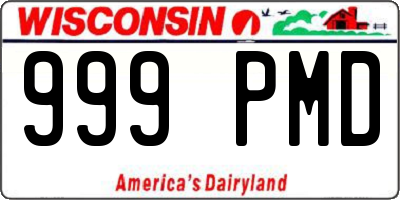 WI license plate 999PMD