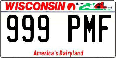 WI license plate 999PMF