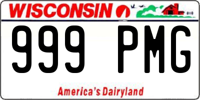 WI license plate 999PMG