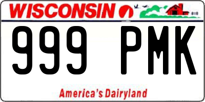 WI license plate 999PMK