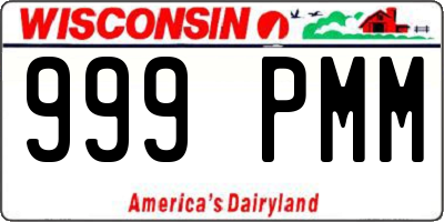 WI license plate 999PMM