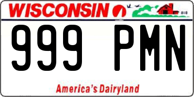 WI license plate 999PMN