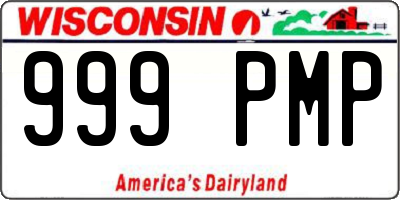 WI license plate 999PMP