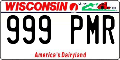 WI license plate 999PMR
