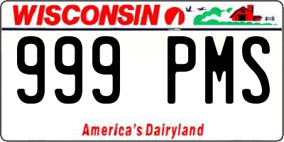 WI license plate 999PMS