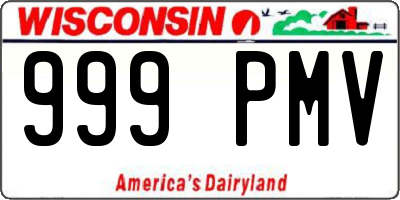 WI license plate 999PMV