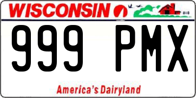 WI license plate 999PMX
