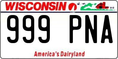 WI license plate 999PNA