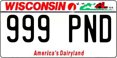 WI license plate 999PND