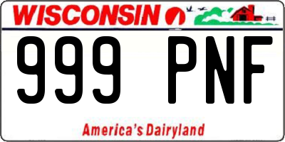 WI license plate 999PNF