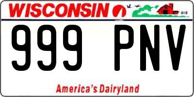 WI license plate 999PNV
