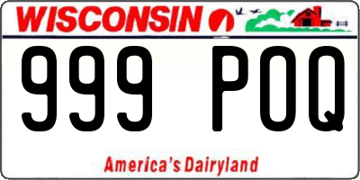 WI license plate 999POQ
