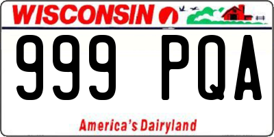 WI license plate 999PQA