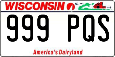 WI license plate 999PQS