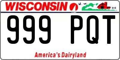 WI license plate 999PQT