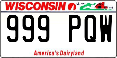 WI license plate 999PQW