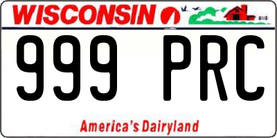 WI license plate 999PRC