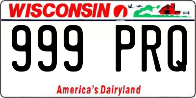 WI license plate 999PRQ