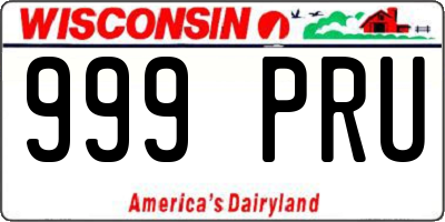 WI license plate 999PRU