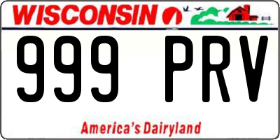 WI license plate 999PRV
