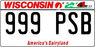 WI license plate 999PSB