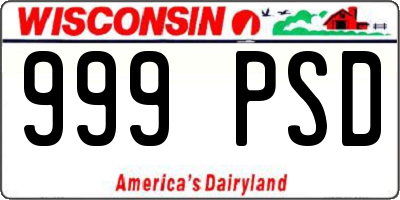 WI license plate 999PSD