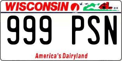 WI license plate 999PSN
