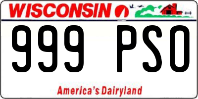 WI license plate 999PSO