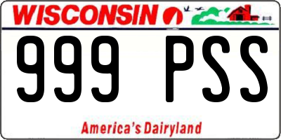 WI license plate 999PSS