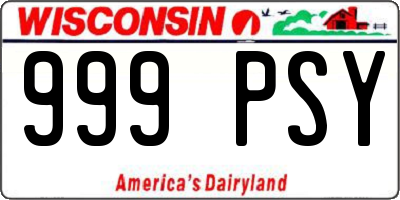 WI license plate 999PSY