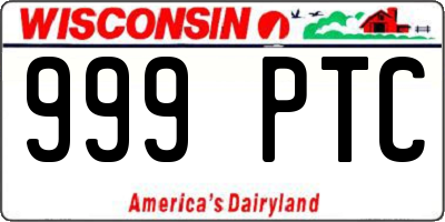 WI license plate 999PTC