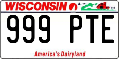 WI license plate 999PTE