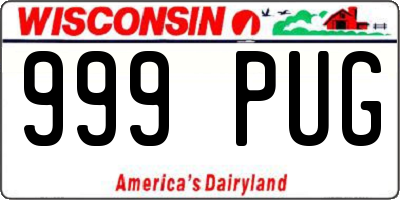 WI license plate 999PUG