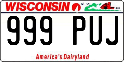 WI license plate 999PUJ