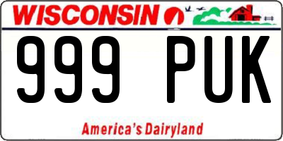 WI license plate 999PUK