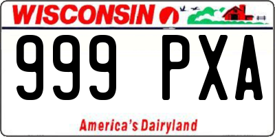 WI license plate 999PXA
